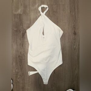 Abercrombie White Halter Bodysuit